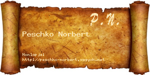 Peschko Norbert névjegykártya